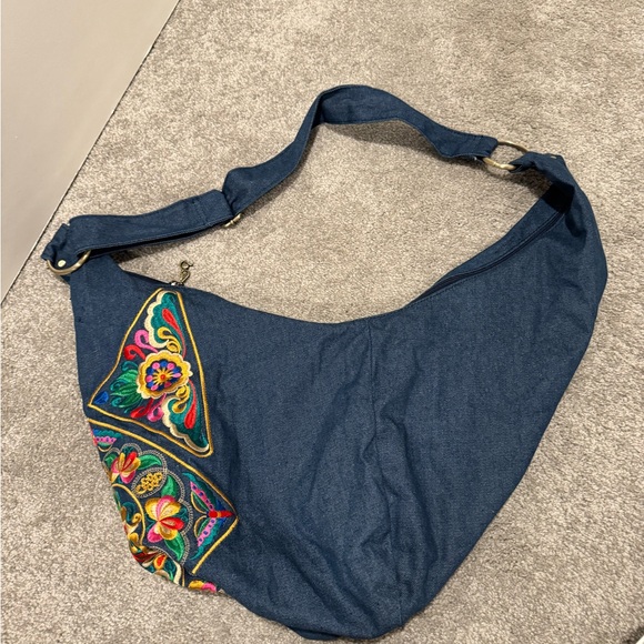 Denim embroidered purse - Picture 3 of 4